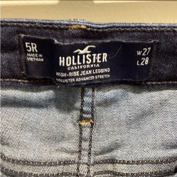 Hollister Jeans Womens 5R High Rise Legging Skinny Distressed Stretch Blue 🌟 - Picture 4 of 8